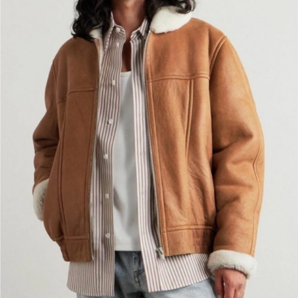 New-Isabel Marant 
Alberto Shearling-Lined Leather Jacket - in Camel